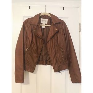 Brown leather jacket